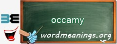 WordMeaning blackboard for occamy
